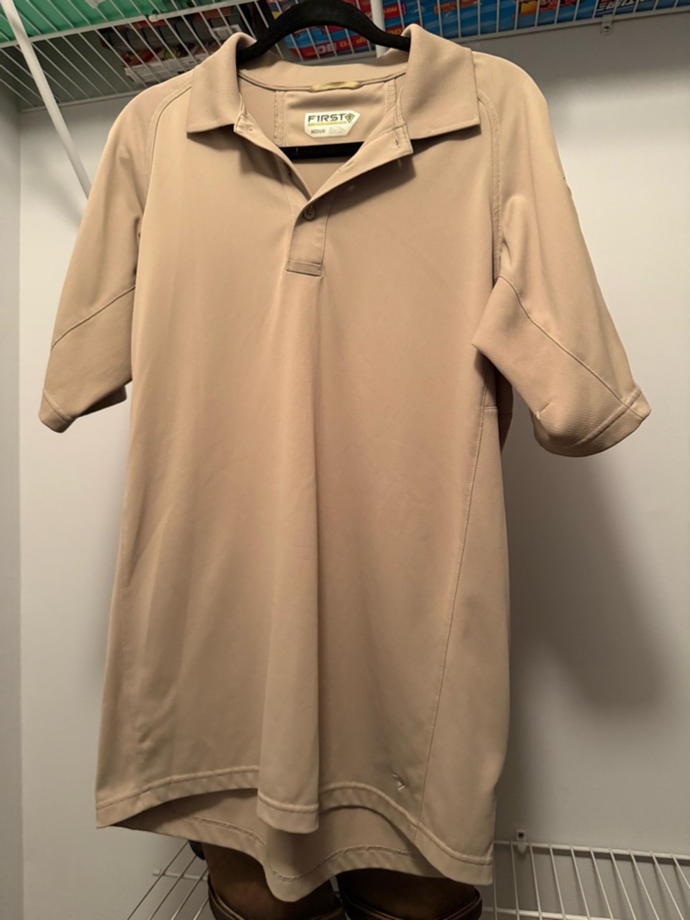 Men's Beige Performance Polo Shirt